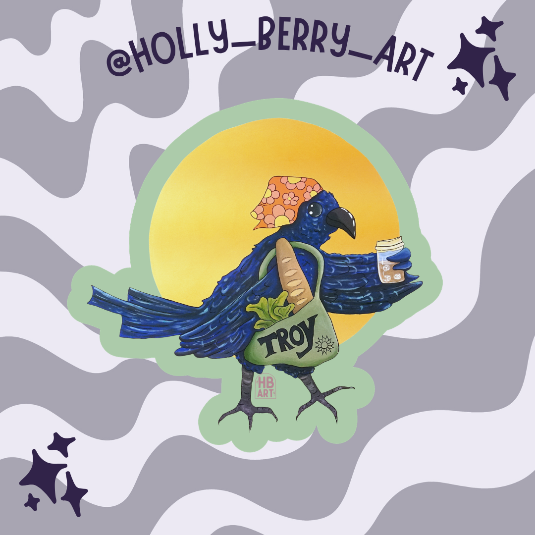 Farmers Market Bird Glossy Waterproof Sticker