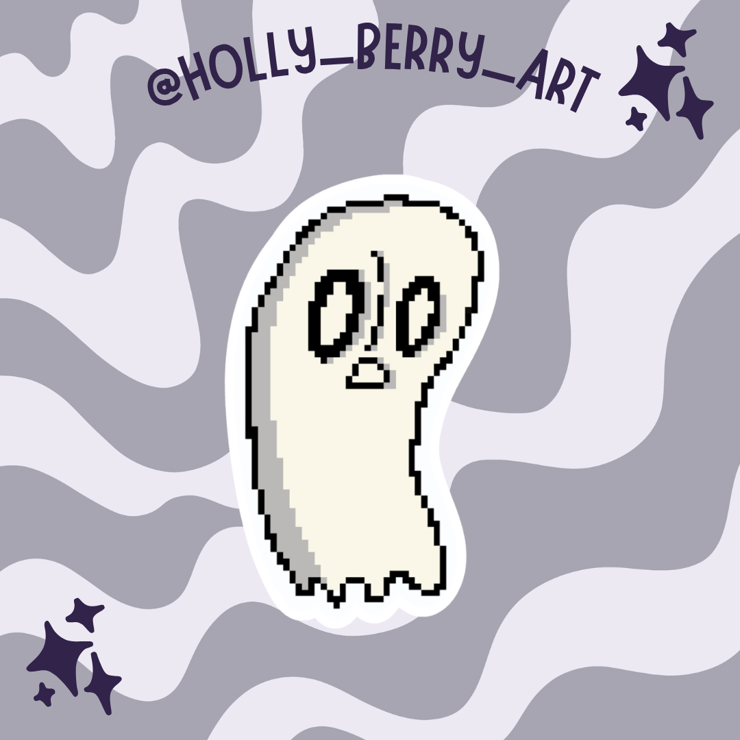 Napstablook Ghost Glossy Waterproof Sticker
