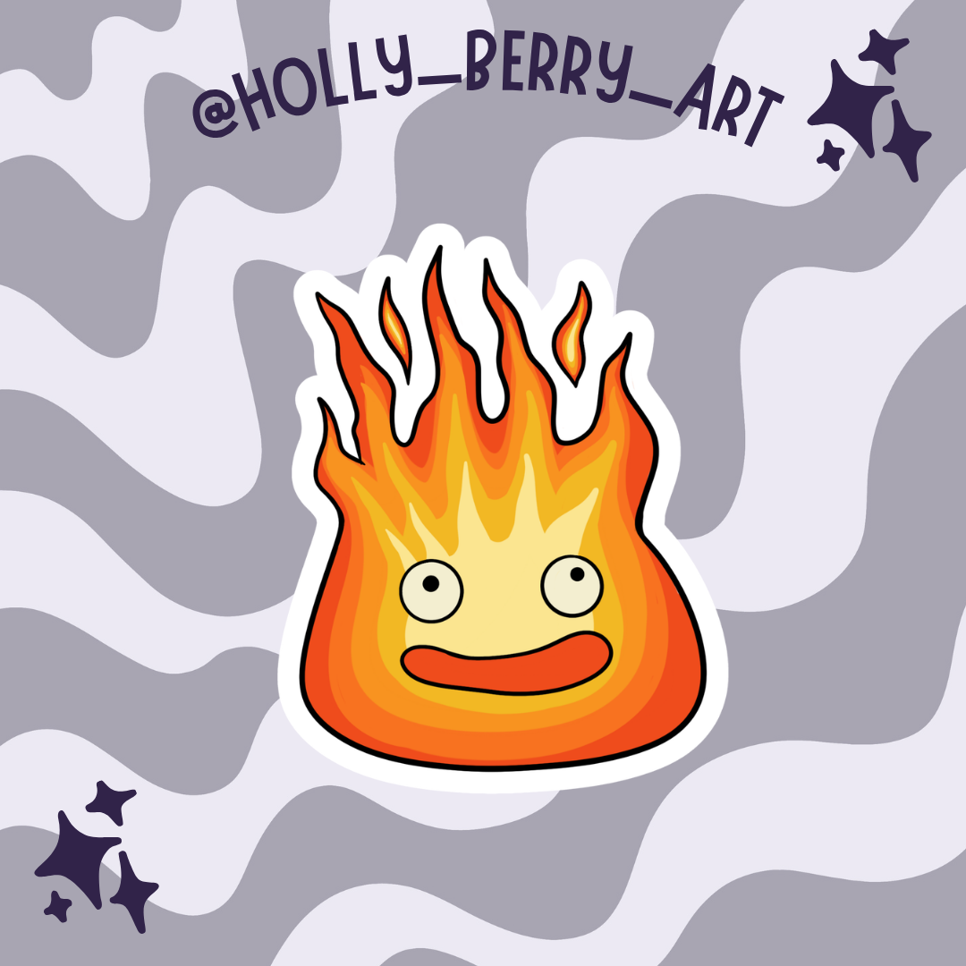 Calcifer Glossy Waterproof Sticker