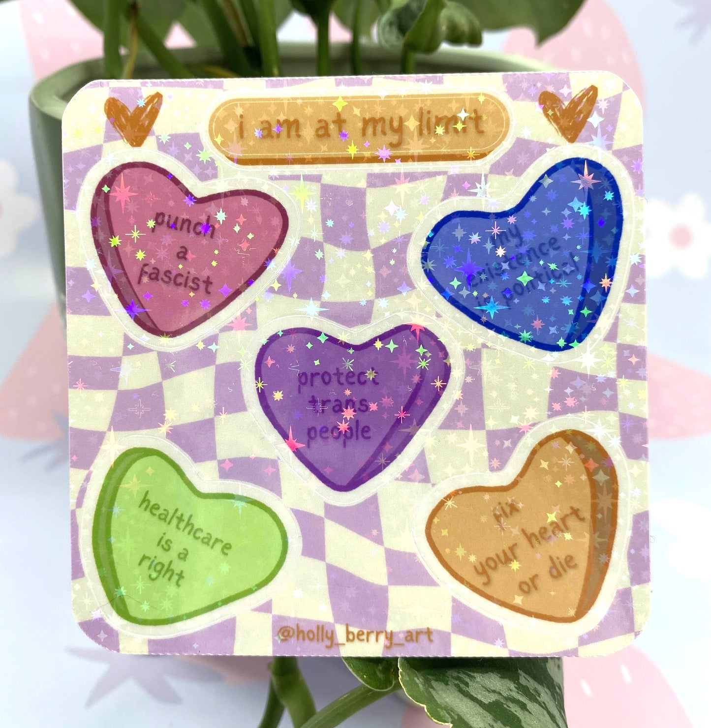 At My Limit Sticker Sheet- Square Glitter