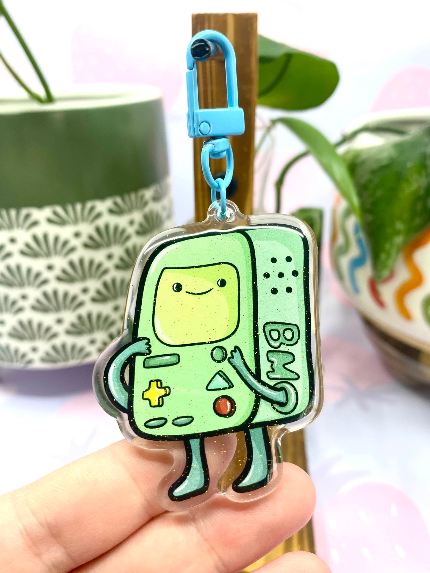 BMO Glitter Acrylic Keychain