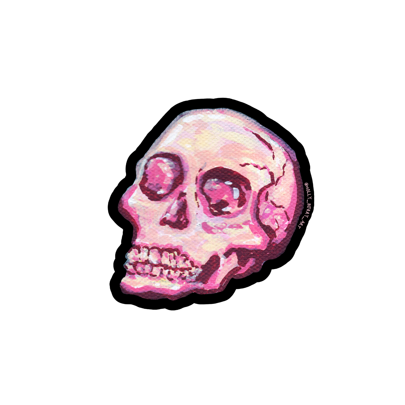 Pink Skull Sticker
