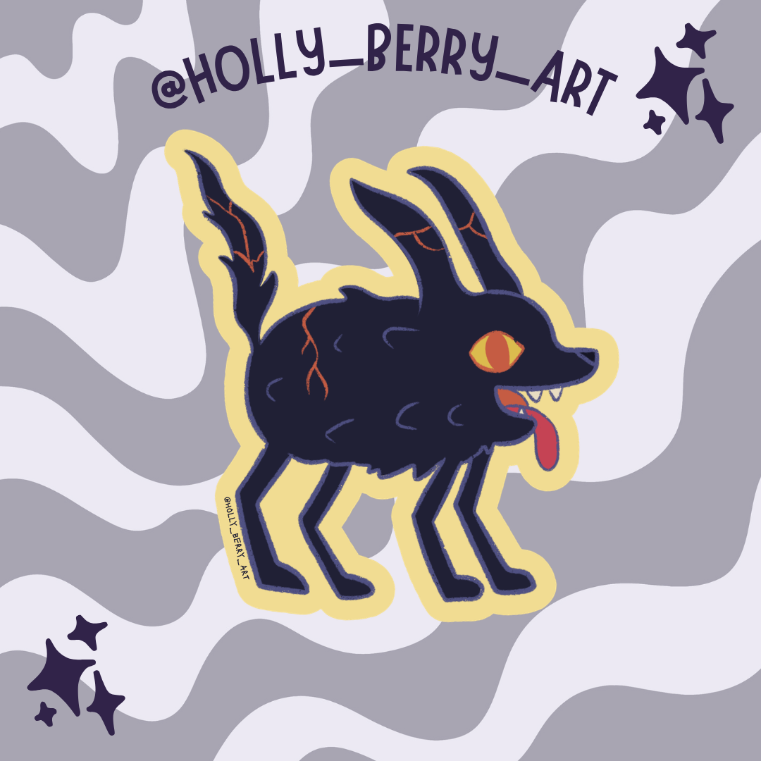 Fire Wolf Glossy Vinyl Waterproof Sticker
