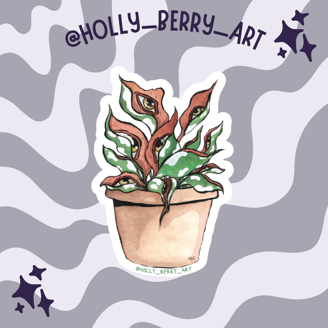 Plant Eye Glossy Waterproof Sticker