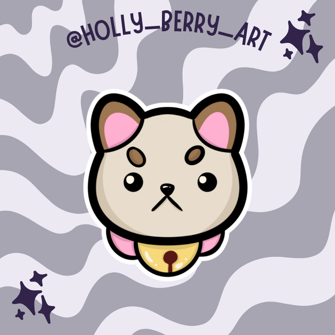 Puppycat Glitter Waterproof Sticker