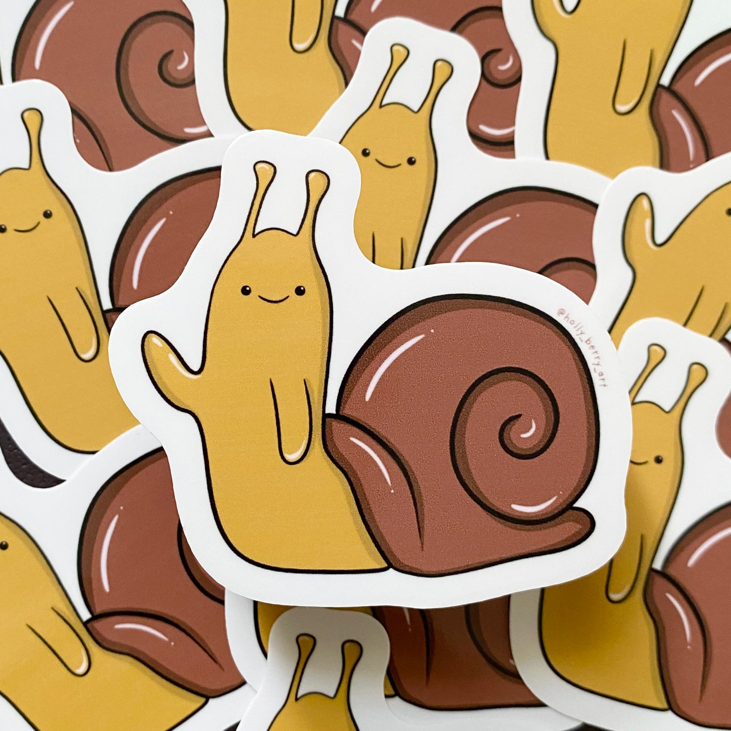 Waving Snail Vinyl Waterproof Glossy Sticker