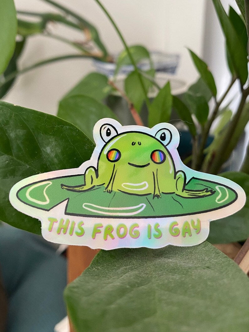 Gay Frog Holographic Sticker