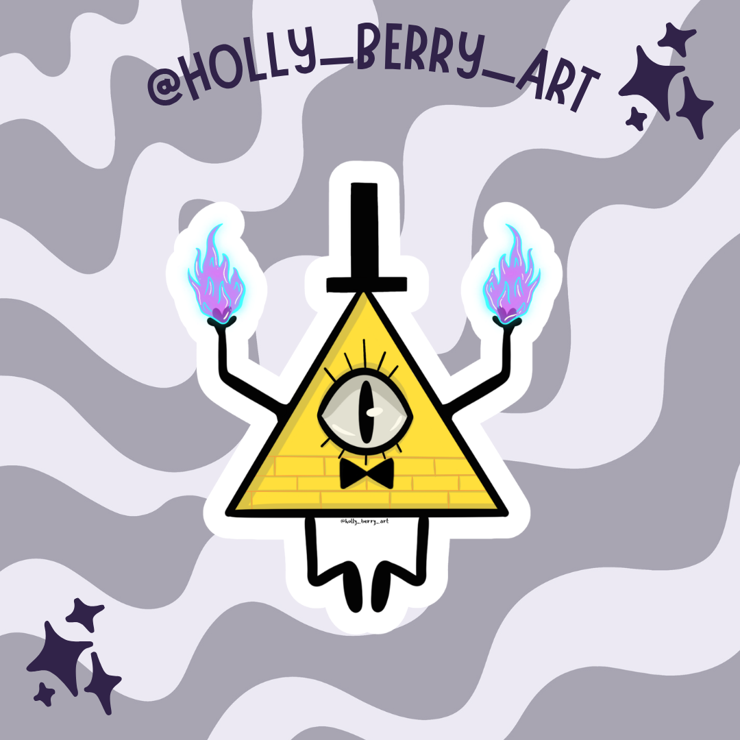 Bill Cipher Flame Glossy Waterproof Sticker
