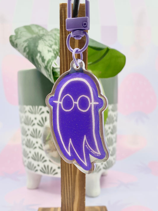 Tv Glow Ghost Glitter Acrylic Keychain