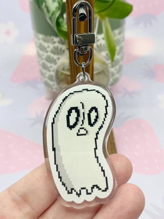 Napstablook Ghost Acrylic Keychain