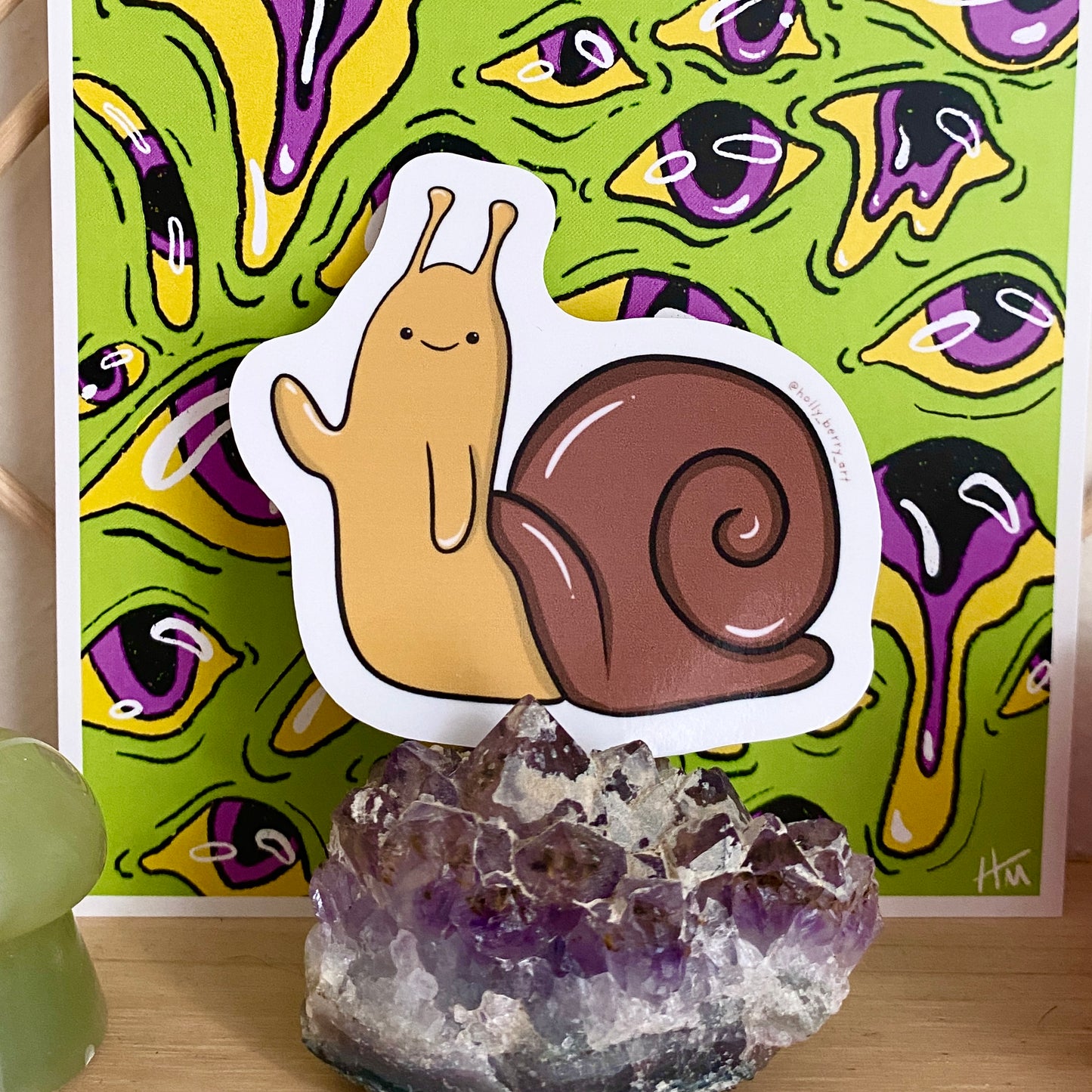 Waving Snail Vinyl Waterproof Glossy Sticker
