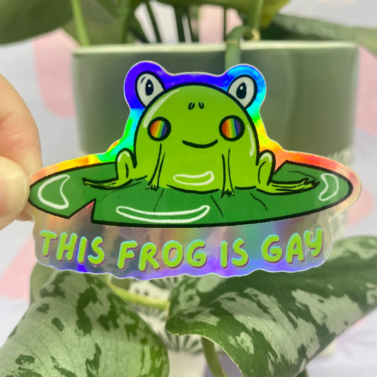 Gay Frog Holographic Sticker