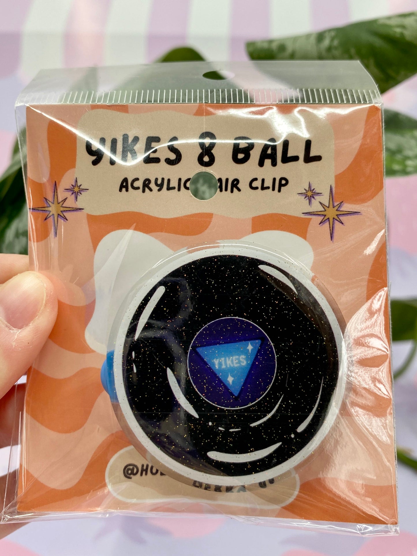 Yikes 8 Ball Glitter Acrylic Hair Clip