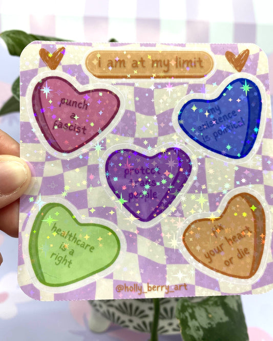 At My Limit Sticker Sheet- Square Glitter