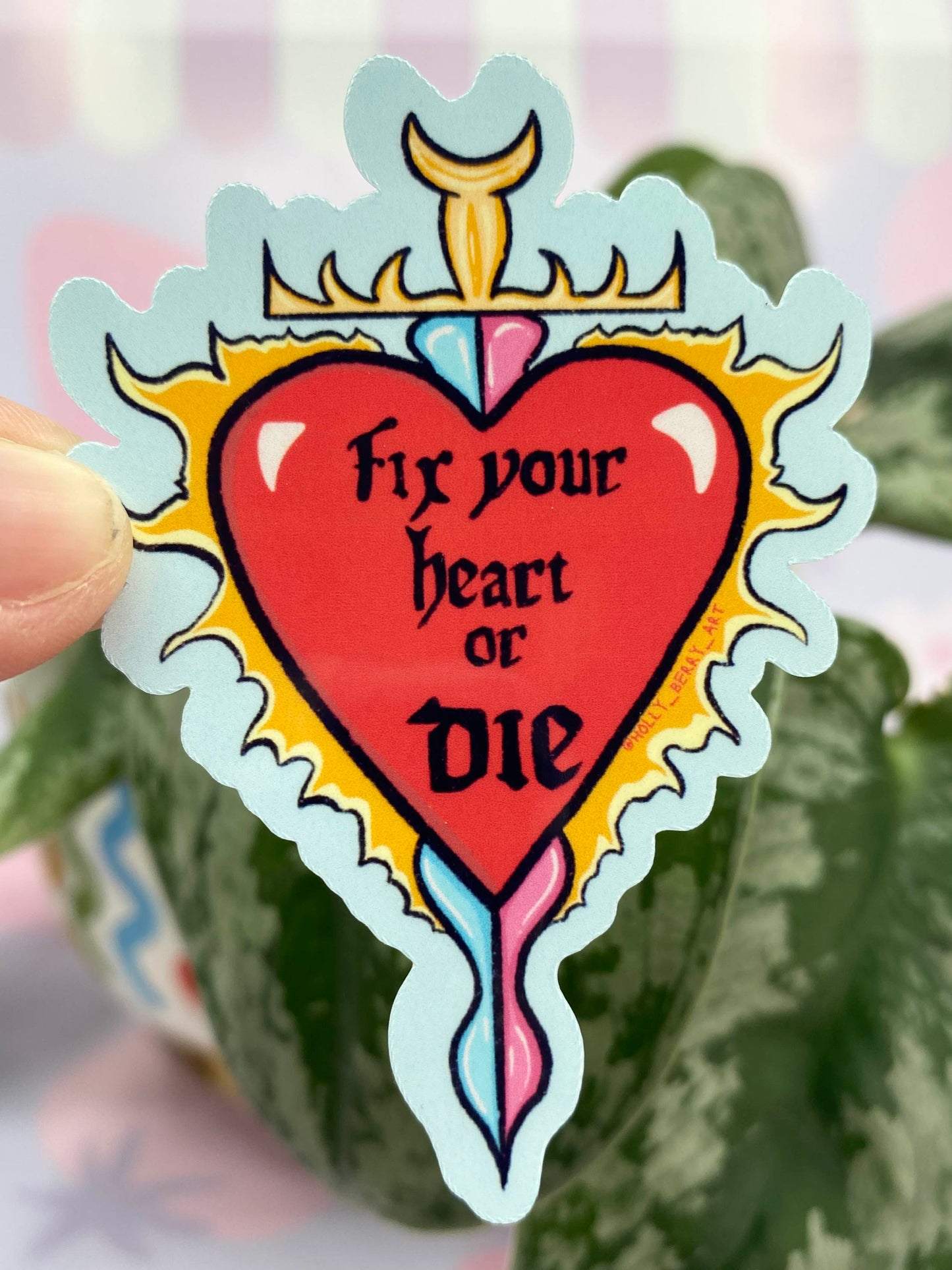 Fix Your Heart or Die Sticker- Trans Pride