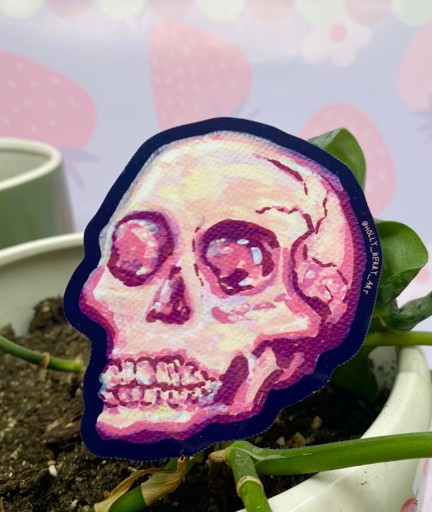 Pink Skull Sticker