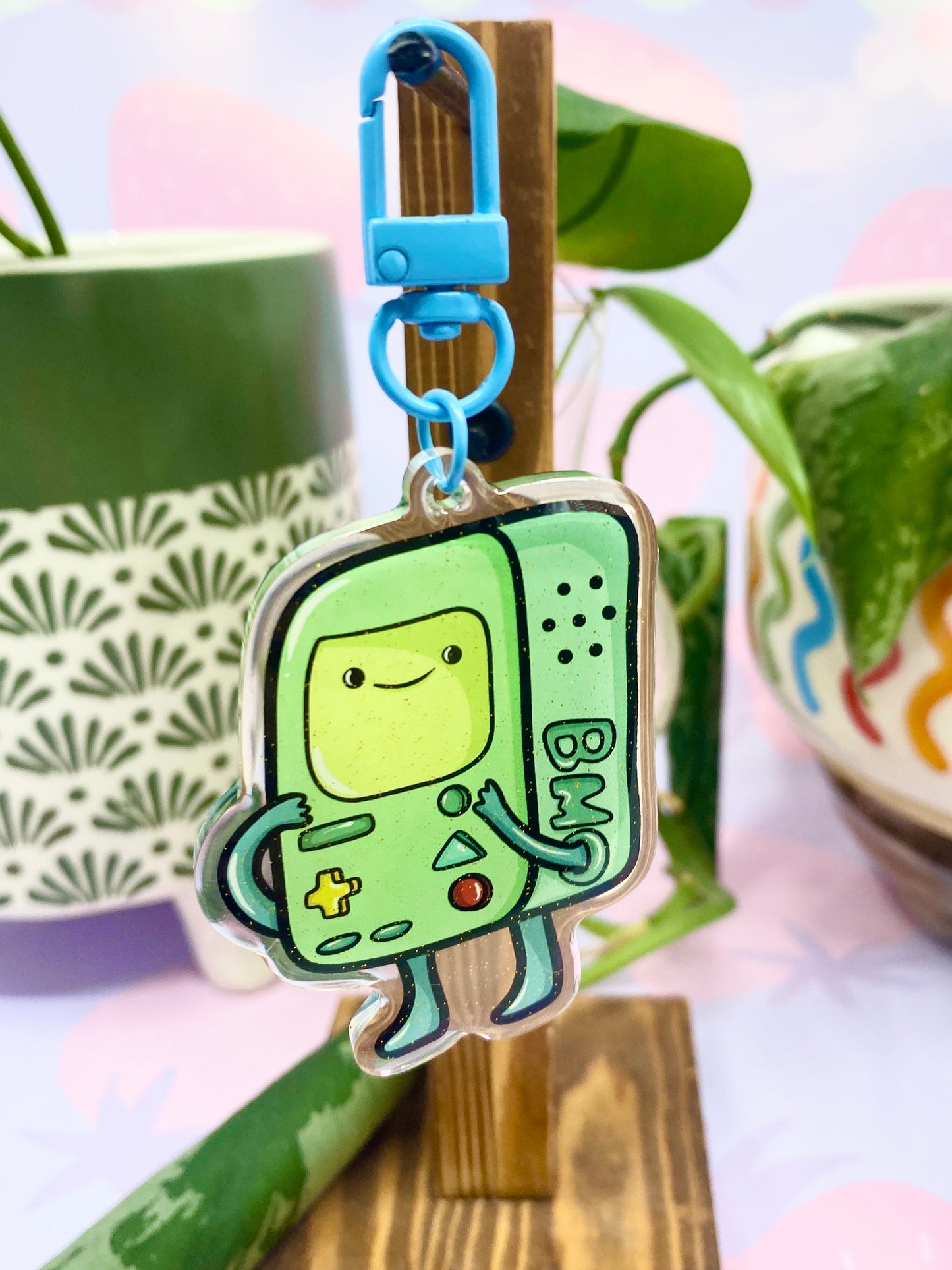 BMO Glitter Acrylic Keychain