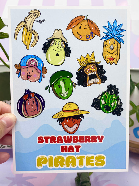 Strawberry Hat Pirates 5x7 Print