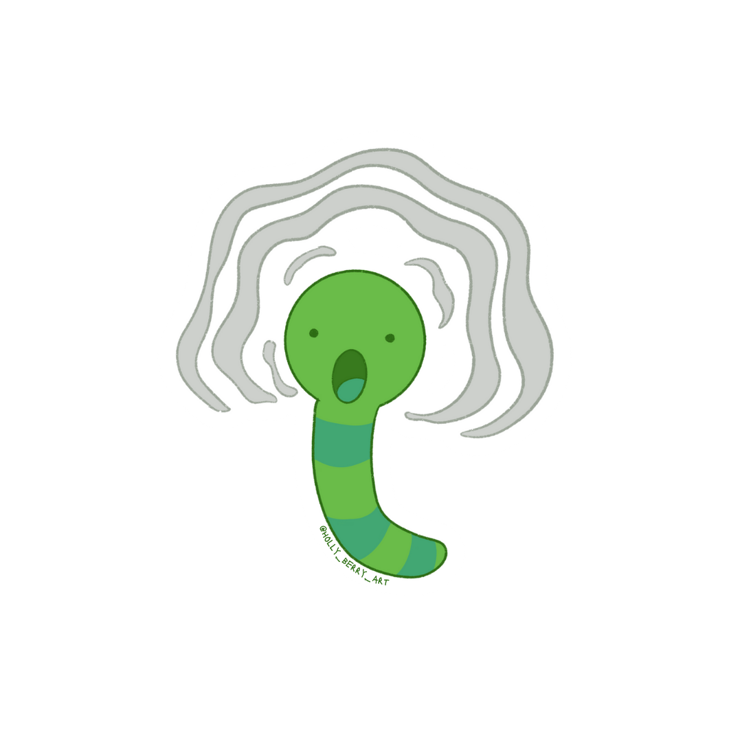 Green Worm Sticker