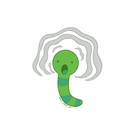 Green Worm Sticker