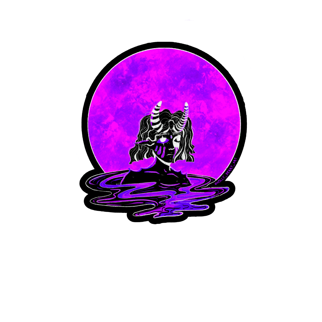Purple Moon Sticker
